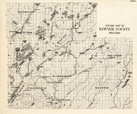 Sawyer County Outline, Wisconsin State Atlas 1930c